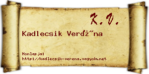 Kadlecsik Veréna névjegykártya